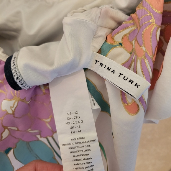 Trina turk ruffle off shoulder bikini top 12 + bottom 10 - Picture 5 of 7